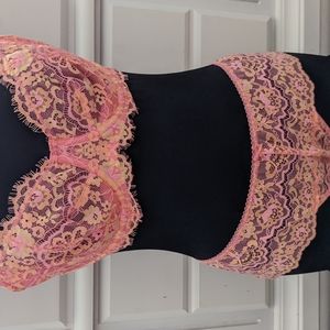 Victoria Secret Lace Balconette Bra With The Matching Wide Waistband Lace Thong